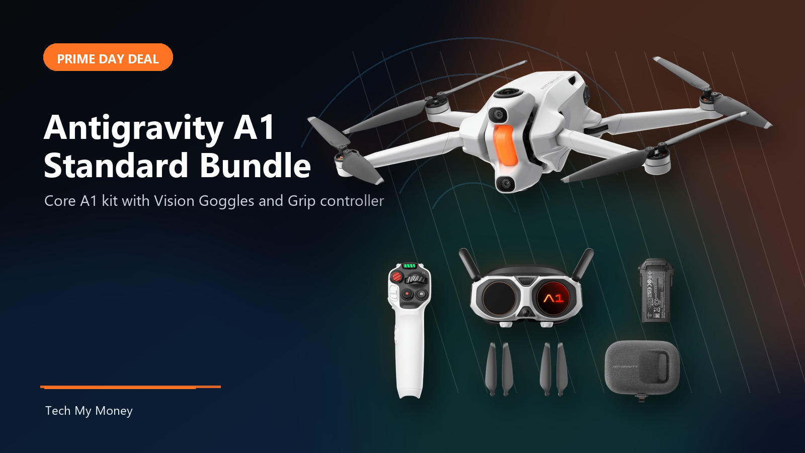 Antigravity A1 Standard Bundle Prime Day deal panel with official product image