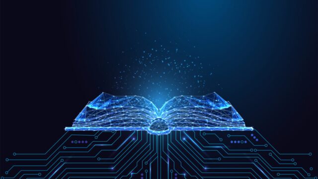 Stanford AI law professors study visual Stanford AI legal education study visual showing a glowing digital book and circuit lines