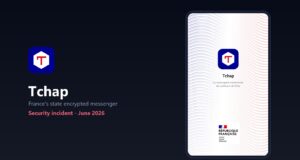 France’s Tchap Government Messenger Hit by a Security Breach Tchap breach illustration: the Tchap app icon and splash screen of France's state messenger