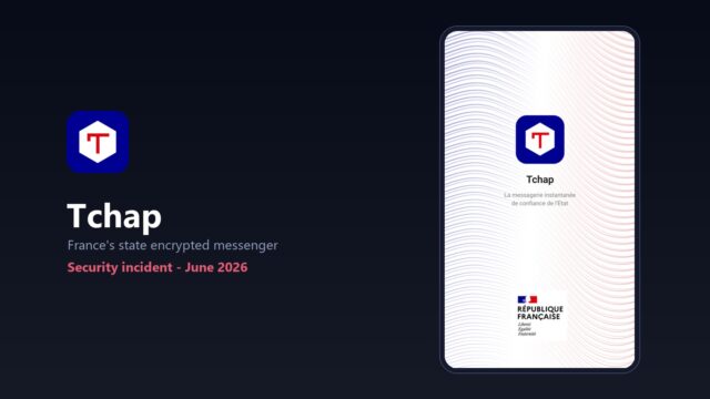 Tchap, France's state encrypted messenger Tchap breach illustration: the Tchap app icon and splash screen of France's state messenger