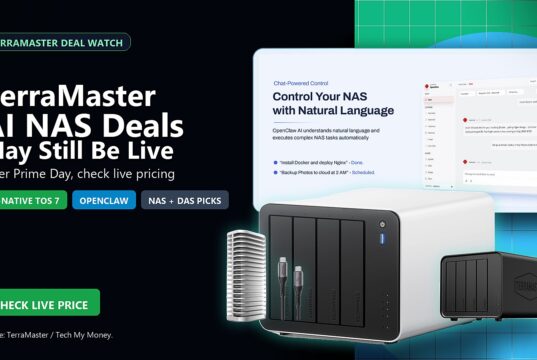 TerraMaster AI NAS deals featured hero with F4-425 Pro OpenClaw and storage picks