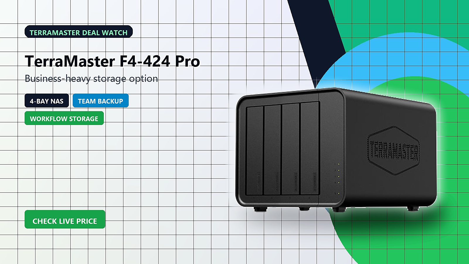 TerraMaster F4-424 Pro business NAS deal hero