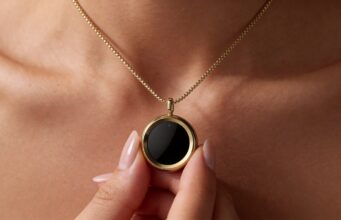 The90 Gem UV necklace worn as jewelry