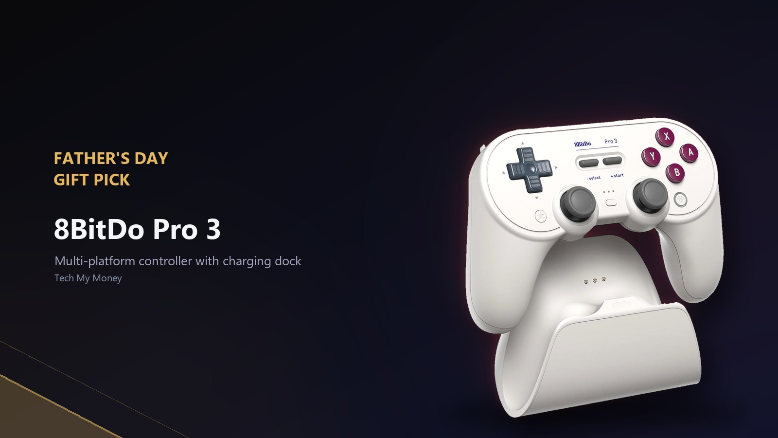 8BitDo Pro 3 multi-platform controller with charging dock Father's Day gift pick