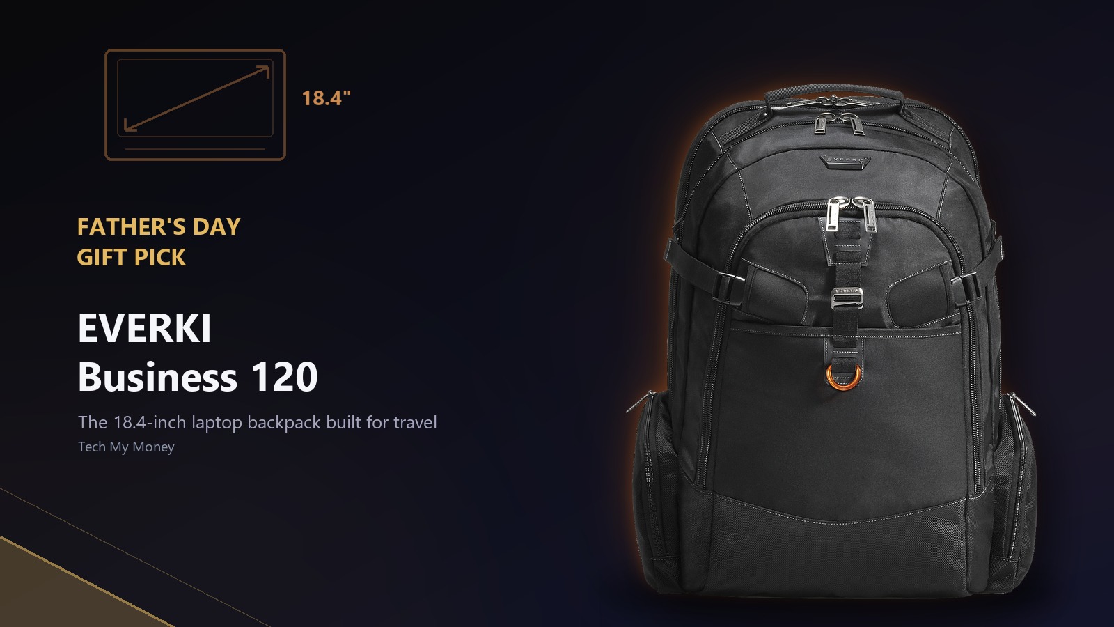 EVERKI Business 120 18.4-inch travel laptop backpack Father's Day gift pick
