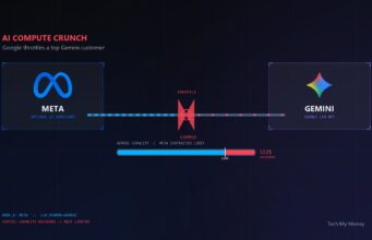 Diagnostic HUD hero: Meta and Gemini nodes linked by a throttled data pipe with a red CAPPED gate, capacity meter reading 112% exceeded