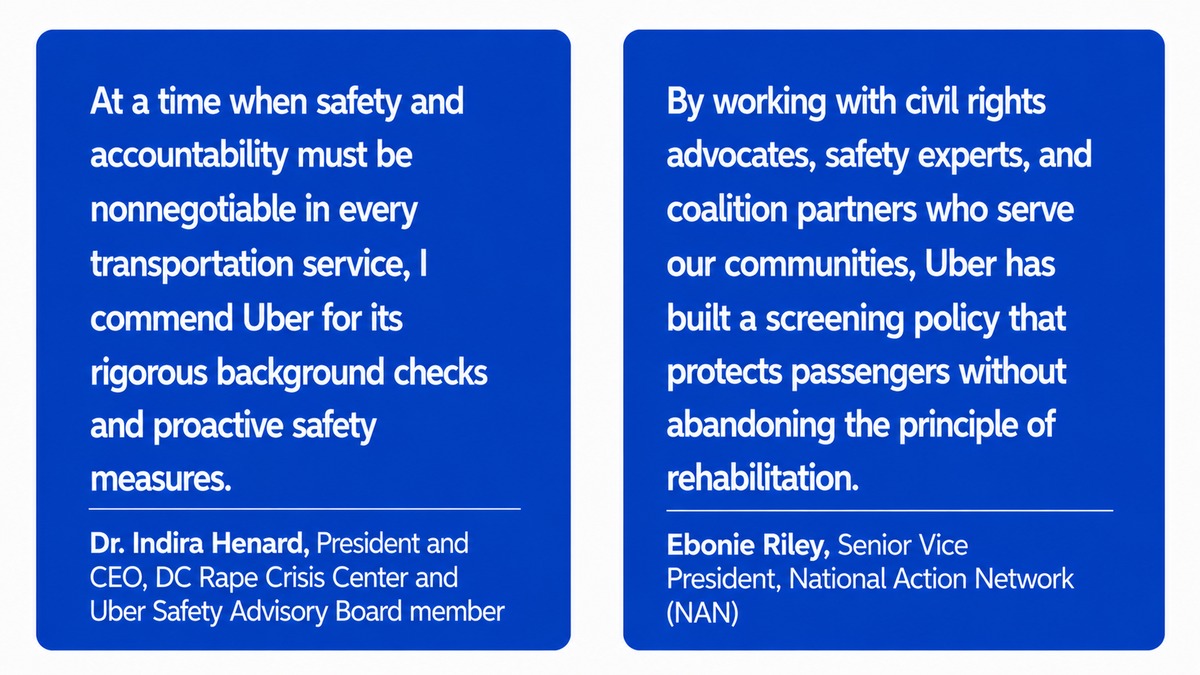 Safety advocates from the DC Rape Crisis Center and National Action Network endorse Uber updated background check standards