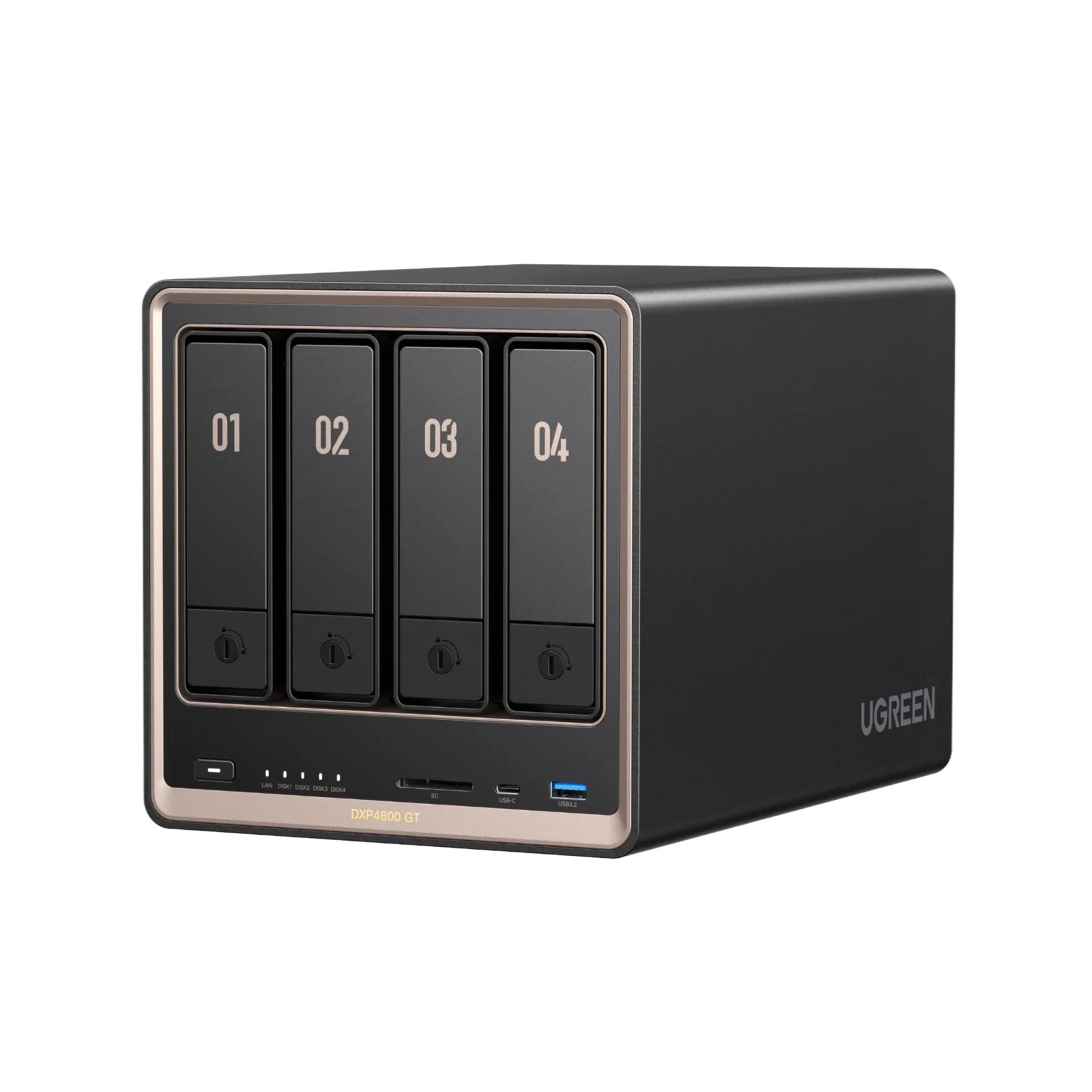 UGREEN NASync DXP4800 GT four-bay NAS on white background