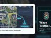 Waze traffic lights mapping visual with a traffic signal icon