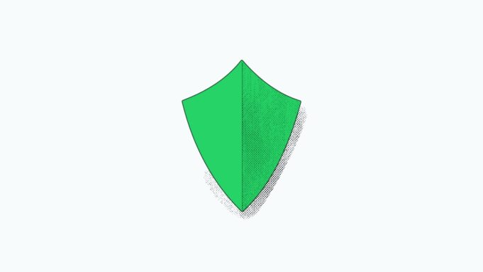 WhatsApp NSO spyware update artwork showing a green shield against a light background