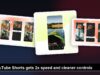 YouTube Shorts 2x speed and cleaner controls shown in official YouTube interface screenshots