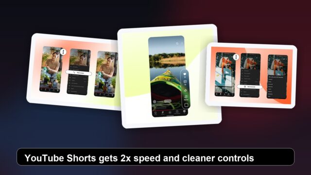 YouTube Shorts 2x speed and cleaner controls shown in official YouTube interface screenshots