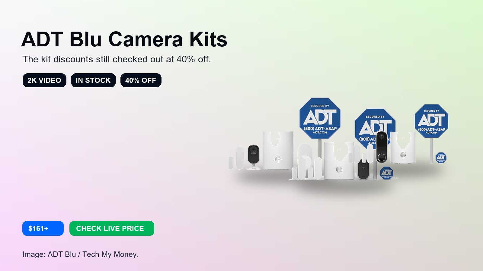 ADT Blu camera kits still showing 40 percent off in a live price check