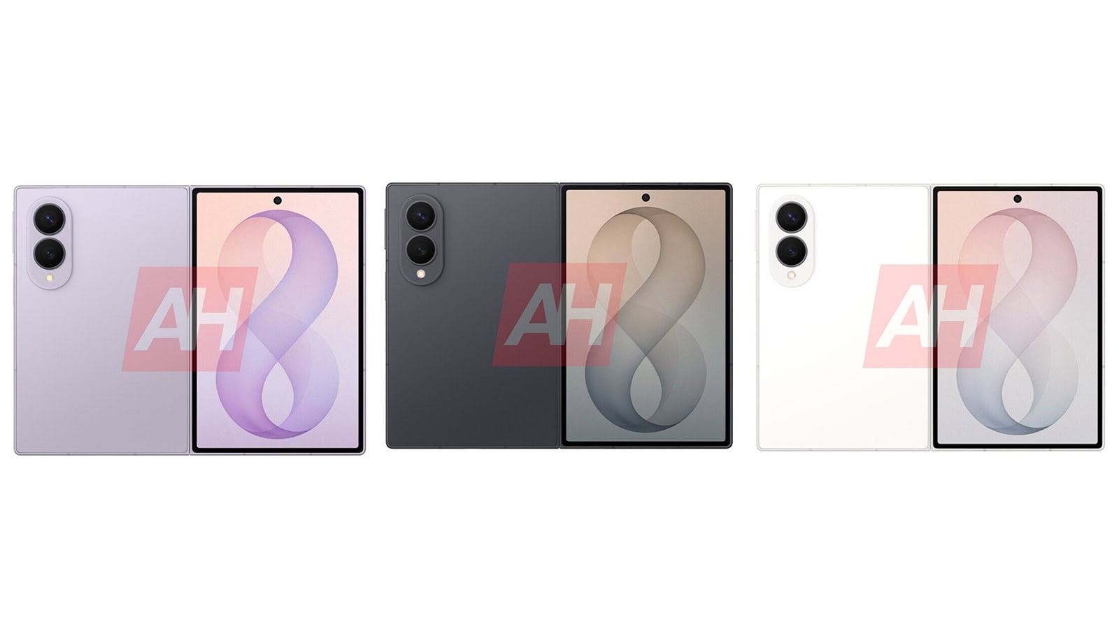 Galaxy Z Fold 8 leaked render showing Samsung wide foldable design