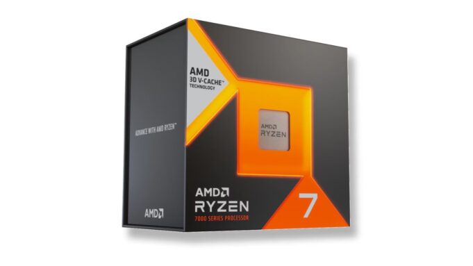 AMD Ryzen 7 7700X3D Is Available Now for $329 AMD Ryzen 7 7700X3D processor in orange and gray retail packaging