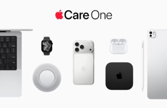 AppleCare One Expands to the UK, France, Germany and Australia AppleCare One lineup showing a Mac, Apple Watch, iPhone, AirPods Pro, Apple TV and iPad