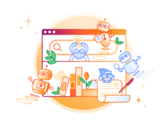 Cloudflare illustration of AI crawler bots visiting a website with search and content controls