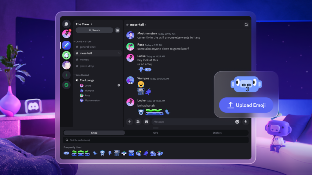 A Discord server shown inside the Discord app on Meta Quest