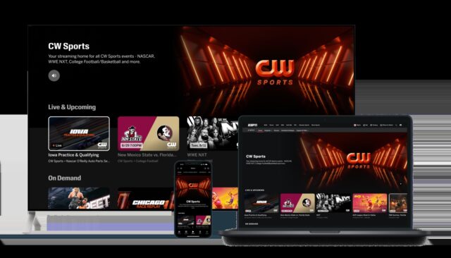 CW Sports on ESPN App promotional art for live sports streaming partnership