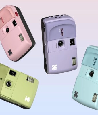 Kodak EC35 Is a Pocketable $35 Beginner 35mm Film Camera Four Kodak EC35 35mm film cameras in pink, lavender, green, and blue color options
