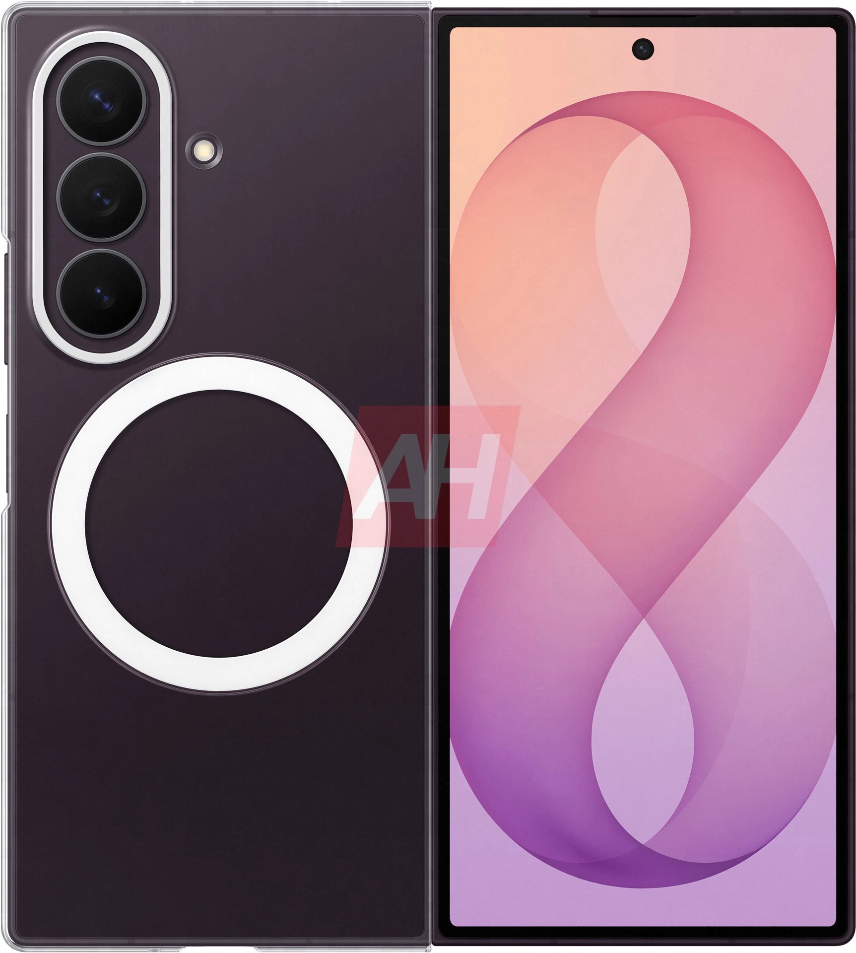 Android Headlines render showing leaked Galaxy Z Flip 8 case options