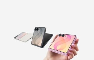 Galaxy Z Flip8 Brings Apps and AI to a Slimmer Cover Samsung Galaxy Z Flip8 in Graphite Cream and Pink colorways with pink unit held in hand