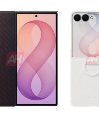 Galaxy Z Fold 8 Case Leak Shows Samsung’s Next Foldables Android Headlines render showing leaked Galaxy Z Fold 8 and Galaxy Z Flip 8 case designs