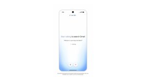 Gmail Live AI beta interface showing Gemini voice search in Gmail