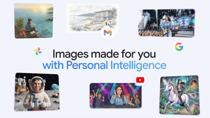 Gemini Personalized Image Generation Is Now Free for U.S. Users Promotional image showing the Gemini app generating a personalized image on a phone, with the user prompt and AI-generated result visible.