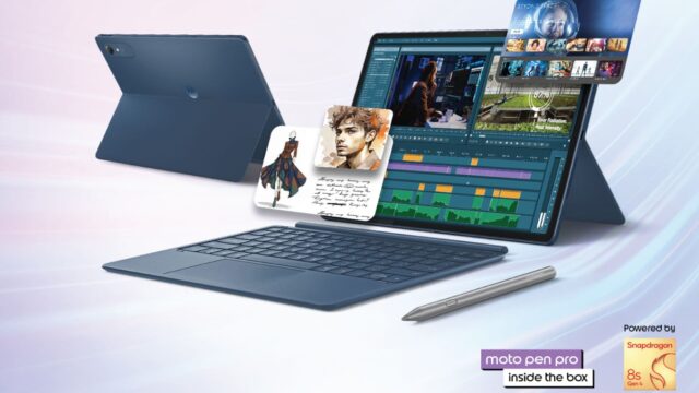 moto-pad-70-pro-tablet-launch Moto Pad 70 Pro tablet with Snap-On keyboard and Moto Pen Pro stylus on Motorola's official launch art