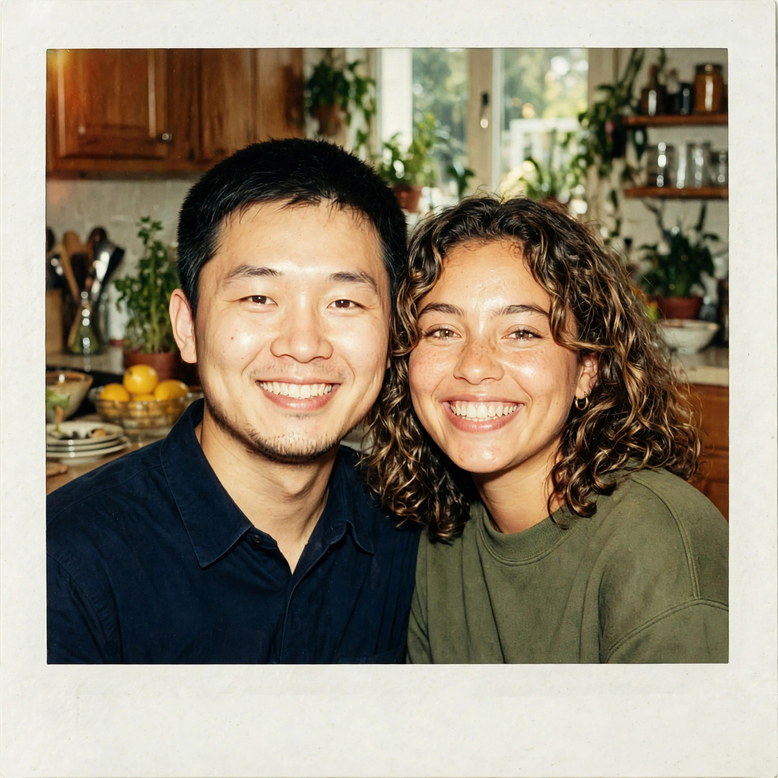 Two people in a nostalgic 90s disposable-camera-style photo generated by Meta's Muse Image after tagging Instagram accounts as a prompt