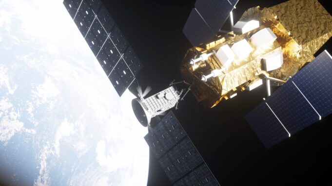 NASA’s Swift Rescue Mission Launches to Save a Falling Space Telescope NASA Swift rescue mission: artist's concept of Katalyst's LINK spacecraft approaching the Neil Gehrels Swift Observatory above Earth