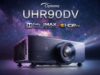 Optoma UHR90DV projector with Dolby Vision, IMAX Enhanced, and HDR10+ logos