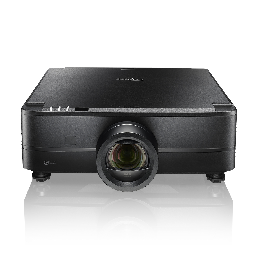 Optoma UHR90DV front three-quarter view of the 4K UHD RGB triple-laser home theater projector
