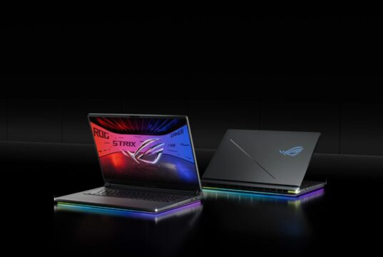 ASUS ROG Strix G18 2026 gaming laptop key visual with dual open chassis