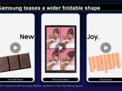 Samsung Mobile teaser frames hinting at a wider foldable shape