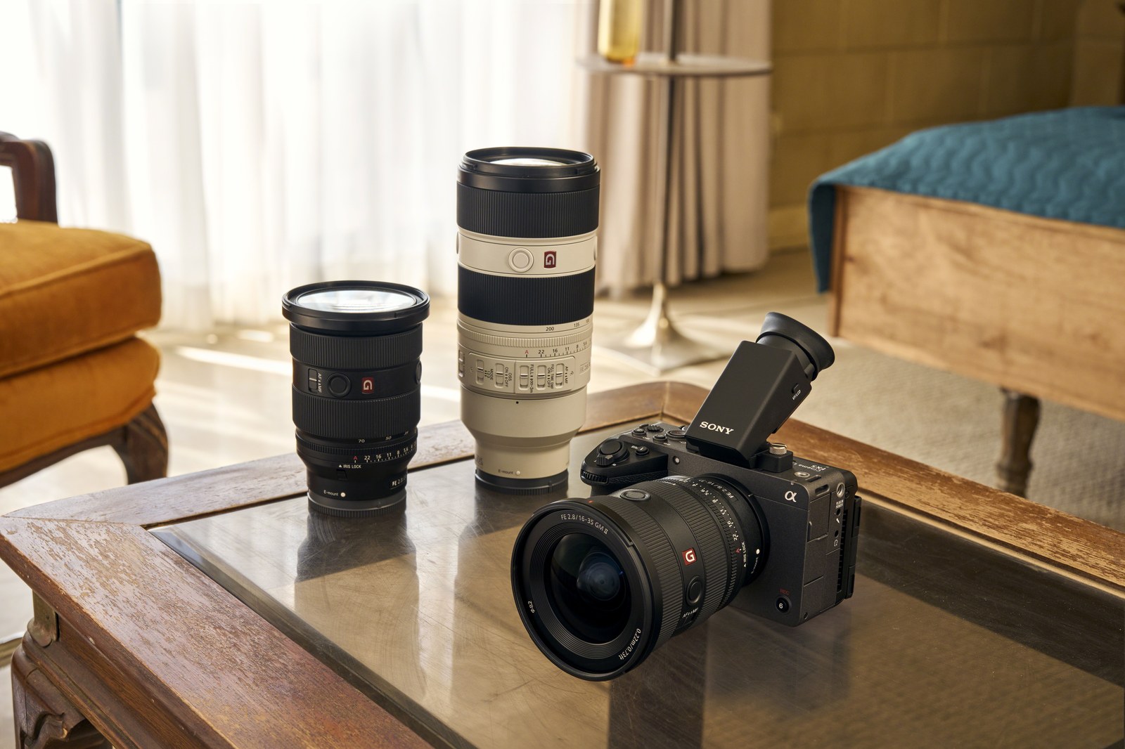 Filmmaker using the Sony FX5 cinema camera on location