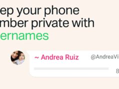 WhatsApp username graphic showing a username instead of a phone number