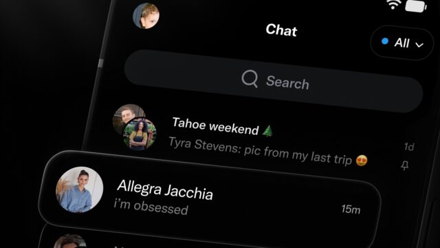 xchat-android-app-launch XChat Android app inbox showing the Chat header, search bar, and encrypted conversations in dark mode