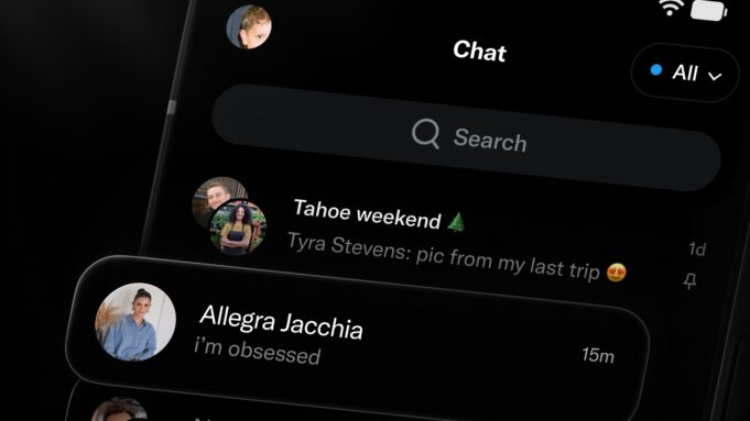 XChat Android App Arrives With Encrypted DMs, Calls, and 2GB File Sharing XChat Android app inbox showing the Chat header, search bar, and encrypted conversations in dark mode