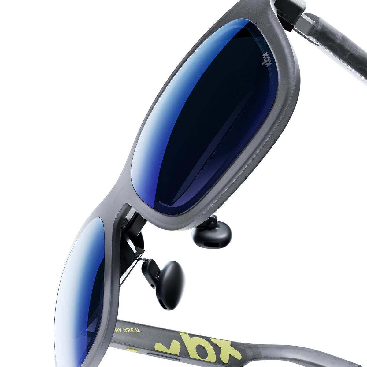 X By XREAL a01+ AR glasses product shot showing the lightweight frame design