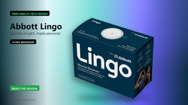 abbott-lingo-review-box-mjherodeals Abbott Lingo review graphic featuring the 14-day glucose biosensor retail box