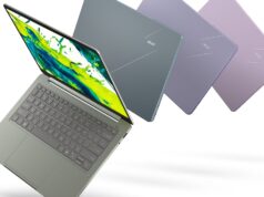 Acer Go Air four-color Swift Air 14 family lineup in sage, blue, pink, and purple