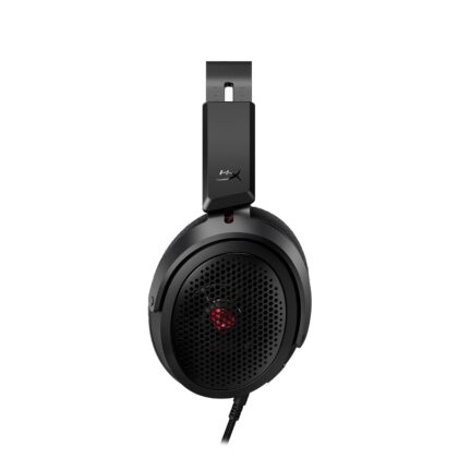 HyperX Cloud Alpha Air side view showing the open-back grille and red driver