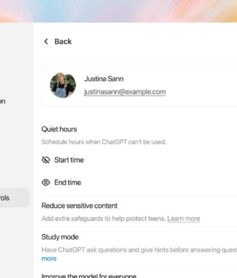 ChatGPT for Teens starts rolling out globally ChatGPT parental controls showing Quiet Hours and Study Mode
