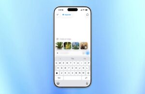 ChatGPT iPhone showing four recent photo thumbnails after a long press on the plus button