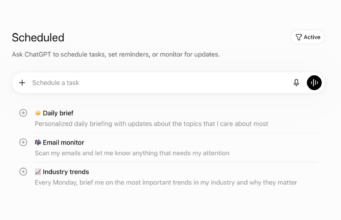 OpenAI Brings ChatGPT Scheduled Tasks to Free Accounts ChatGPT's Scheduled page listing active scheduled tasks with their next run times