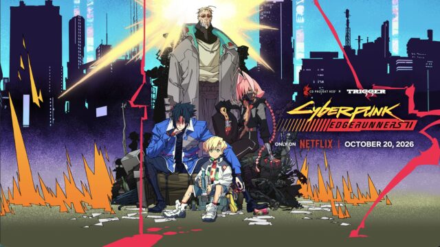 cyberpunk-edgerunners-2-netflix-october-20-key-art Official Cyberpunk Edgerunners 2 key art of a new Night City crew with the October 20 2026 Netflix date