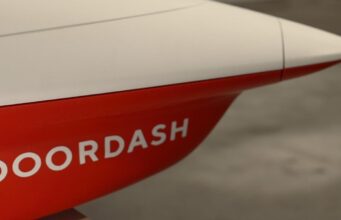 DoorDash Air aircraft nose with DoorDash branding from the official announcement