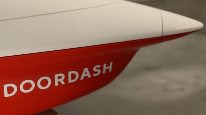 DoorDash Air Gets FAA Clearance for In-House Drones DoorDash Air aircraft nose with DoorDash branding from the official announcement
